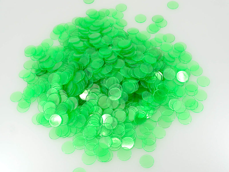 Regal Games - 500 Transparent Bingo Chips - 3/4 Inch - for Large Group Games, Game Night, Bingo Hall, & Educational Activities - Ages 5+ - 500 Count Green - BeesActive Australia