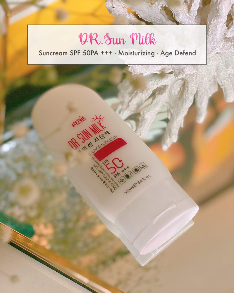 DR.SUN MILK 100ml Daily Sun Cream Moisturizer with SPF 50 Non Greasiness Sunscreen for Face Moisturizer Anti Aging and Reduces Wrinkle Cream for Face with Hyaluronic Acid - BeesActive Australia