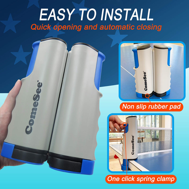 Comesee Retractable Ping Pong Net for Any Table, Table Tennis Nets and Posts Equipment for Replacement gray - BeesActive Australia