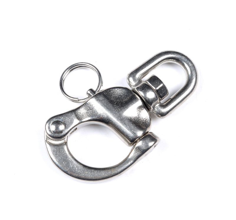 [AUSTRALIA] - Mxeol Swivel Eye Snap Shackle Quick Release Bail Rigging Sailing Boat Marine Stainless Steel Clip Pair 2-3/4", Silver 