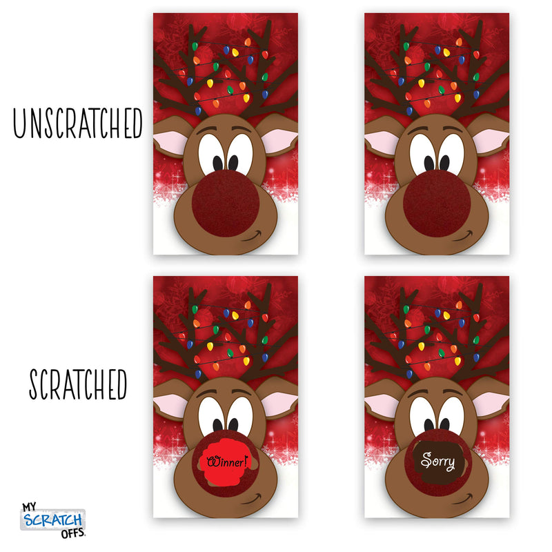 My Scratch Offs Rudolph Christmas Holiday Scratch Off Game Cards - 2 x 3.5 Inches - 25 Pack - BeesActive Australia