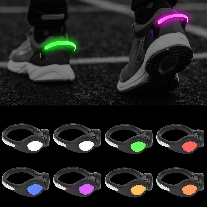 PROLOSO 8 Pack Shoe Lights for Runners Clip On Shoe Clip Lights for Running at Night Walking Jogging Biking Cycling Safety Accessories - BeesActive Australia
