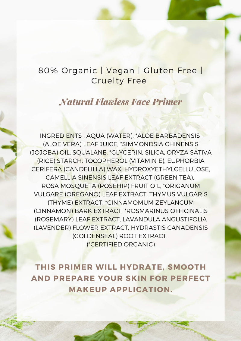 Mom's Secret Natural Flawless Face Makeup Primer, Organic, Vegan, Gluten Free, Non GMO, For All Skin Types, Paraben Free, Cruelty Free, Made in the USA, 1oz - BeesActive Australia