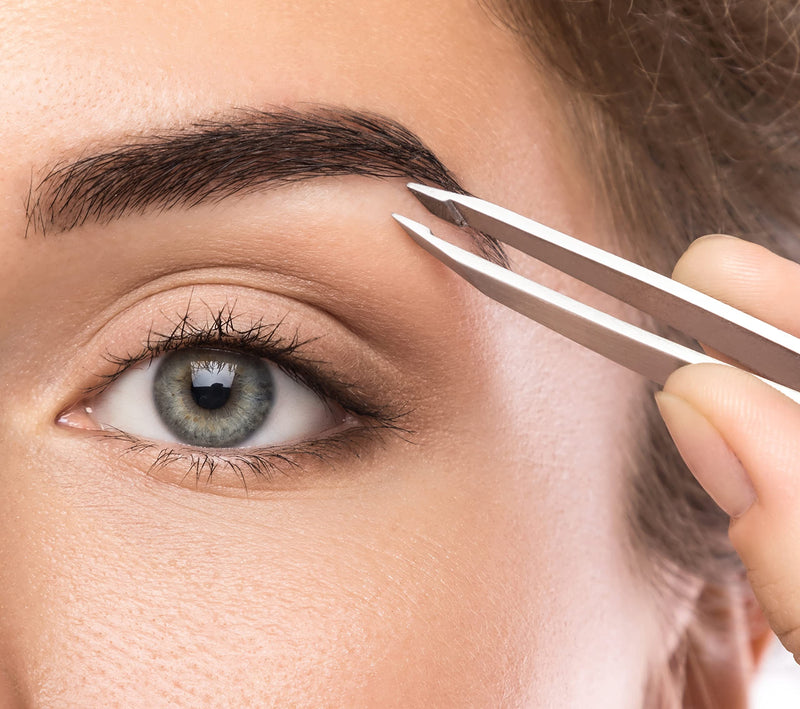 Regine Switzerland Slant Tweezer - Handmade in Switzerland - Professional Eyebrow, Facial & Hair Remover - Etched Interior Tip to Grab Hair From the Root - Perfectly Aligned Tips - Stainless Steel Silver - BeesActive Australia