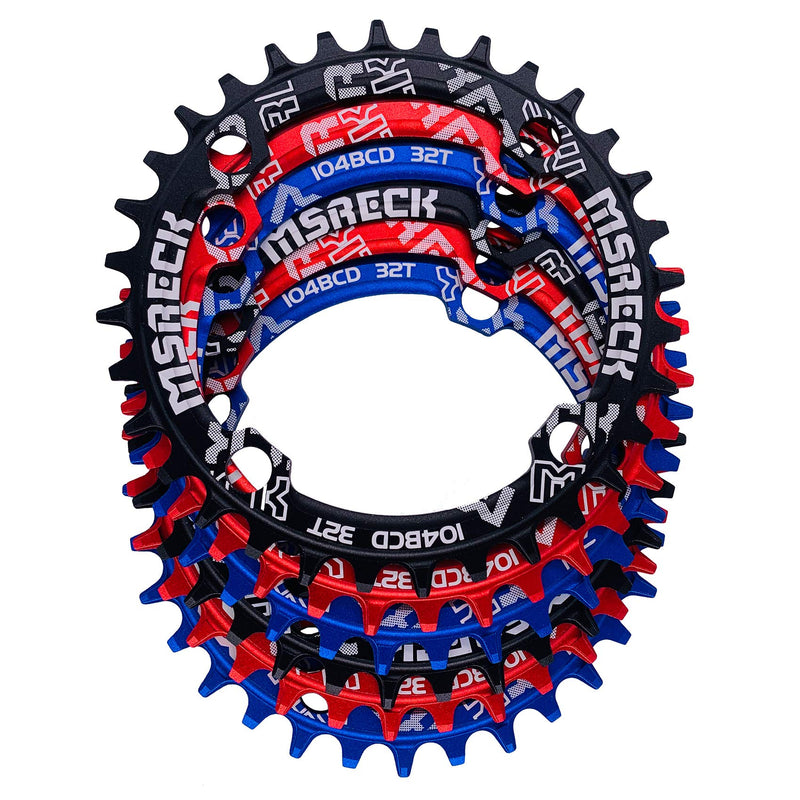 MSRECK Round Oval Chainring 104 BCD 32T 34T 36T 38T Narrow Wide Single Chain Ring for Road Bikes, Mountain Bikes, BMX MTB Bike Black Oval - BeesActive Australia