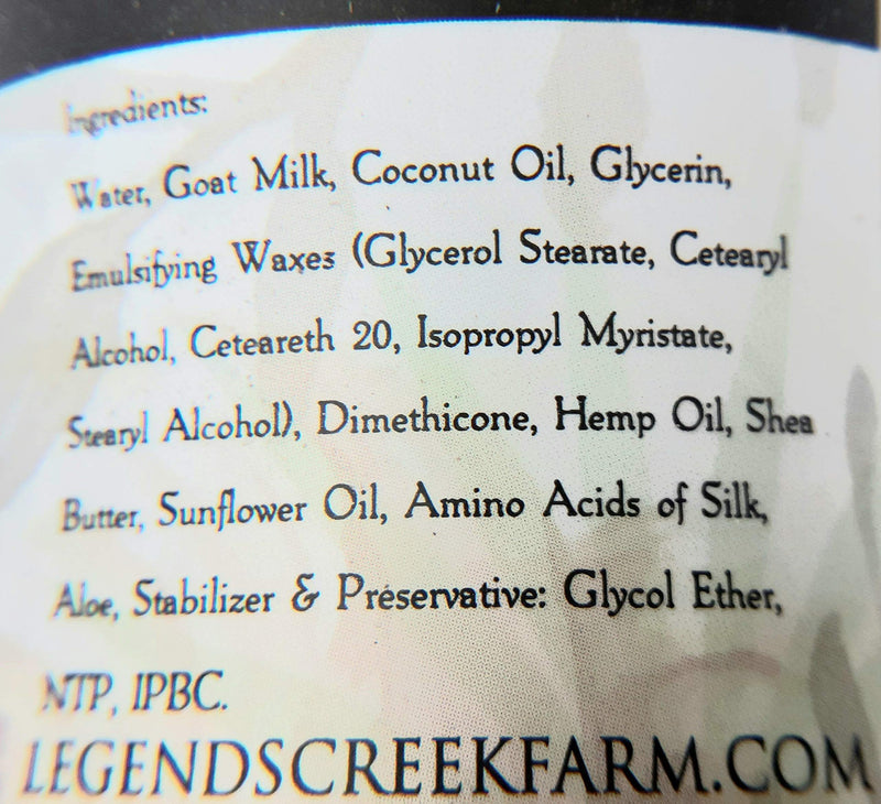 Legend's Creek Farm Lotion, Premium Goat Milk Lotion, No Harsh Chemicals, Deeply Moisturizing, Handmade in USA (Unscented L.) Unscented  - BeesActive Australia