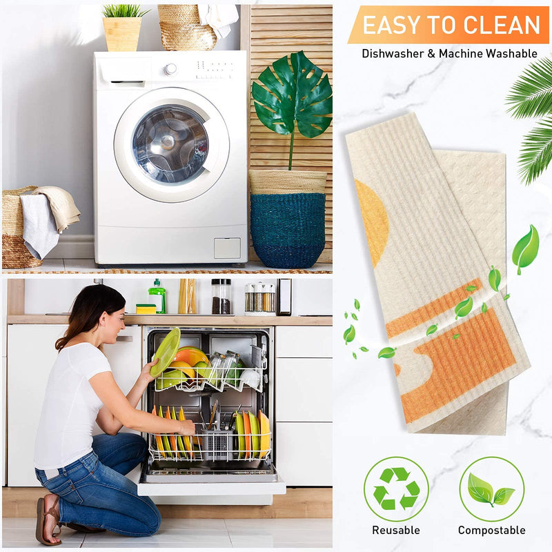 6 Pieces Dishcloths for Kitchen Dish Towels Swedish Cleaning Cloth Reusable Dishcloths Absorbent and Quick Drying Cleaning Cloths Kitchen, Hand, Counter Wipes - BeesActive Australia