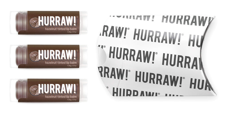 Hurraw! Hazelnut Tinted Lip Balm, 3 Pack: Organic, Certified Vegan, Cruelty and Gluten Free. Non-GMO, 100% Natural Ingredients. Bee, Shea, Soy and Palm Free. Made in USA - BeesActive Australia