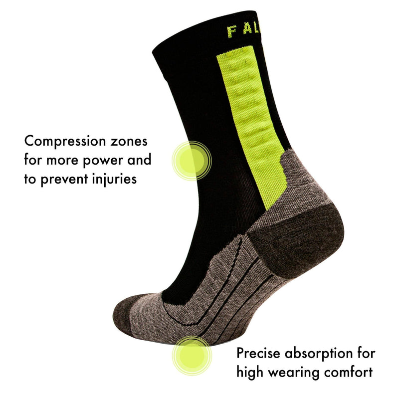 FALKE Men's Achilles Running Socks - Sports Performance Fabric, More Colors, 1 Pair Black (Black 3001) 46-48 - BeesActive Australia