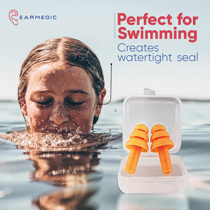 Ear Plugs for Sleep Noise Cancelling Reusable Silicone Ear Plug Set of 5 Pairs Best for Sleep Work Study or Swim - BeesActive Australia