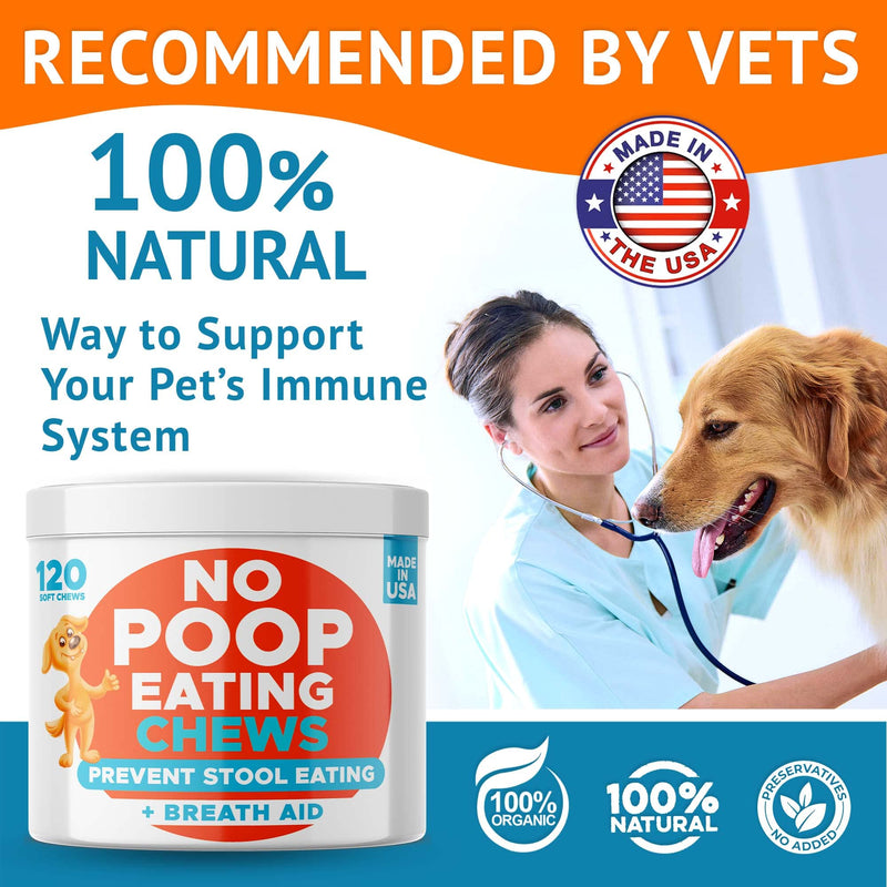 GOODGROWLIES Chew NO PОO - Coprophagia Treatment for Dogs - Prevent Dog Poop Eatng - Natural Stool Eating Dеterrent + Breath Aid - Probiotics & Digestive Enzymes - Boosts Gut Health - Made in USA Chicken 120 chews - BeesActive Australia