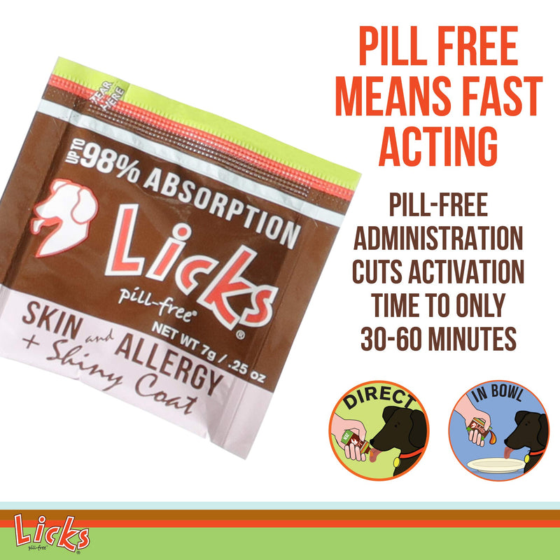 Licks - Skin & Allergy for Dogs - LiquiPaks - 30 Use - BeesActive Australia