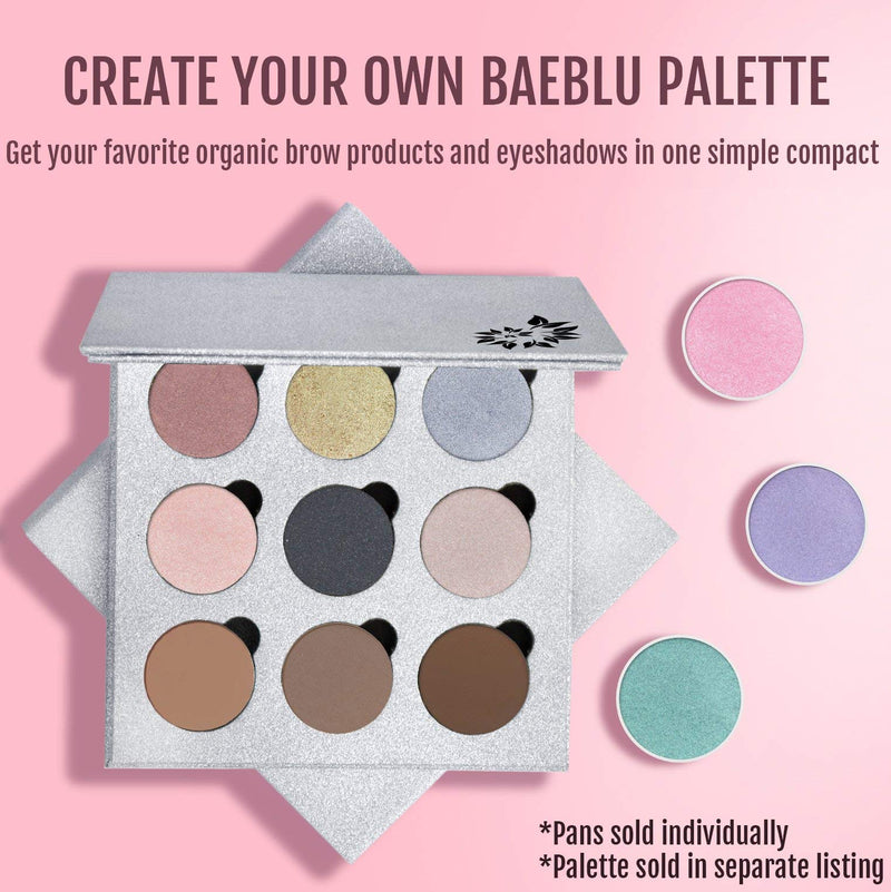 BaeBlu Pan Eyebrow Powder, Organic Vegan 100% Natural, Fill-in Smudge Proof Brow Tint, Made in USA, Deep Brown Pan - BeesActive Australia