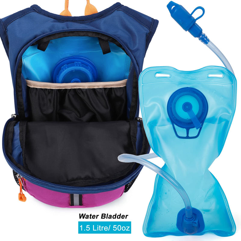 Ivygreen Mini Hydration Backpack Pack for Kids Boys or Girls with 1.5L Water Bladder Purple - BeesActive Australia