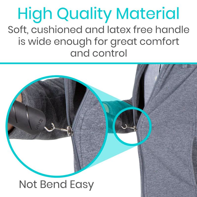 Vive Button Hook - Zipper Pull Helper - Dressing Aid Assist Device Tool for Arthritis, Independent Living - Wide Handle Grip - Shirt, Dress Clothes, Pant, Coat Snap Buttoner - Dexterity Gripper Puller - BeesActive Australia