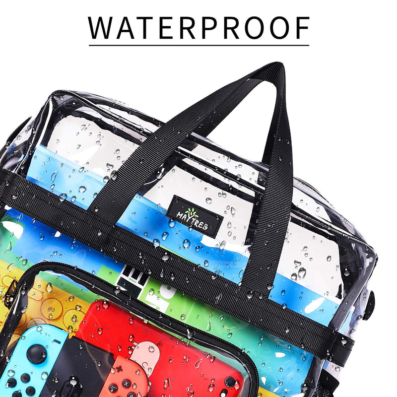 Clear Bag Stadium Approved, Transparent See Through Clear Tote Bag for Work, Sports Games-12 x12 x6 Black-l - BeesActive Australia