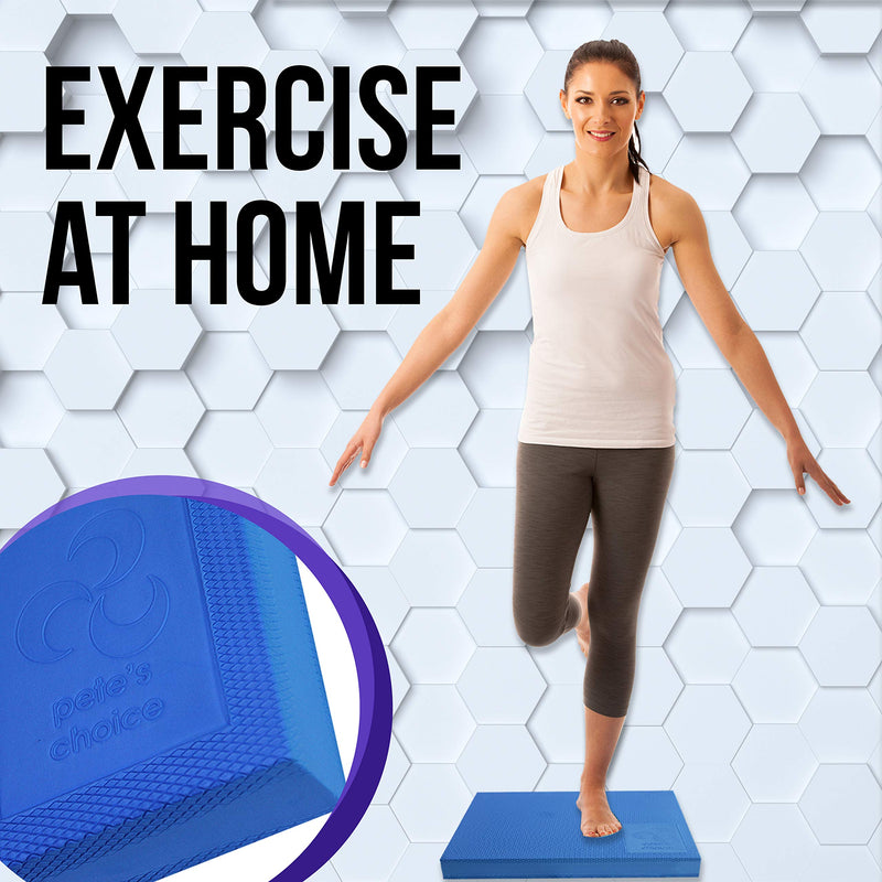 Physical Therapists Recommended Foam Balance Pad - FREE Stretching Strap & BONUS eBook | Balance Pads for PT Rehab & Ankle Recovery, Lower Back/Knee Pain | Wobble Board Cushion for Strength Blue XL - BeesActive Australia