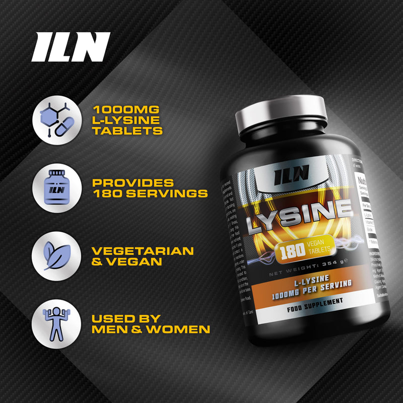 L Lysine 1000mg Tablets - L-Lysine 1000mg x 180 Tablets - Enhanced with Biotin and B12 - Vegan & Vegetarian Lysine Tablets - BeesActive Australia