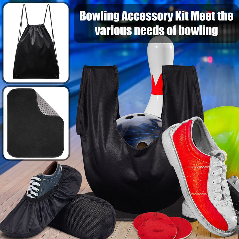 8 Pcs Bowling Shoe Protector Covers Bowling Ball Seesaw Microfiber Bowling Ball Polisher Bowling Ball Towel Bowling Sanding Pads with Storage Bag Bowling Accessory Kit for Bowling Sport Equipment Large - BeesActive Australia