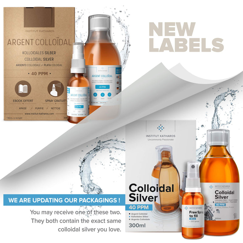 Highest Purity Colloidal Silver 300mL ? 40 PPM ? Free Spray to Fill ? Superior Concentration, Smaller Particles, Better Results ? Certified by 3 Independent Laboratories ? Institut Katharos 300 ml (Pack of 1) - BeesActive Australia