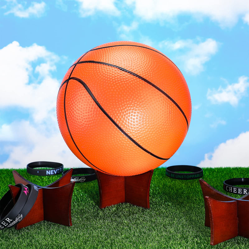 3 Pieces Basketball Stand Holder Football Stand Ball Display Stand Basketball Football Soccer Stand for Volleyball Bowling Ball Display (Wood) Wood - BeesActive Australia