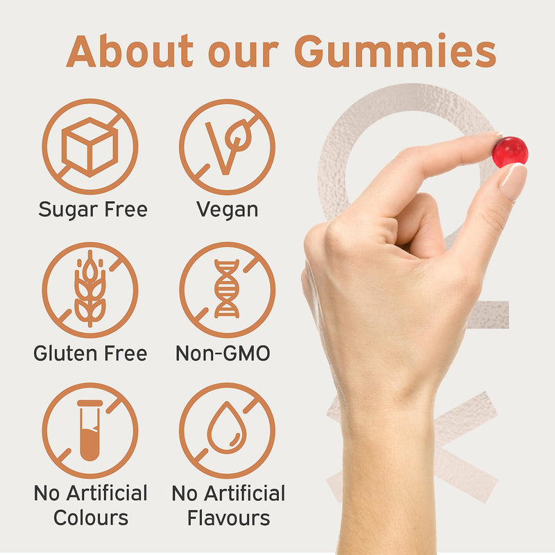 Nutriburst - Hair Skin and Nails Gummies - Biotin Zinc Vitamin E for Thicker Hair & Stronger Nails - Sugar Free Supplements - 60 Gummies 1 Month Supply - Plant Based Suitable for Vegetarians & Vegans Hair, Skin & Nails Advanced Nutrition - BeesActive Australia