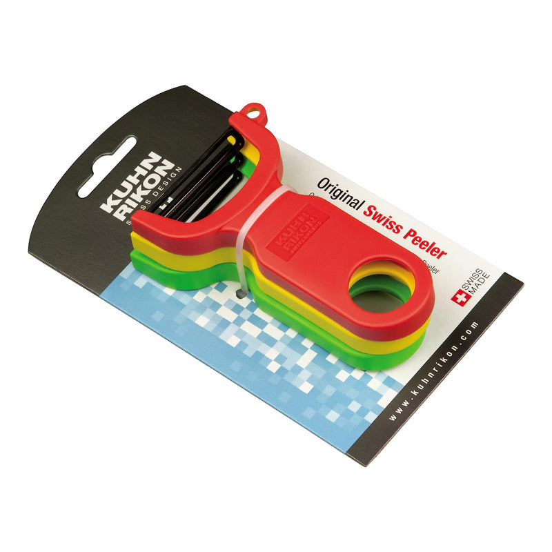 Kuhn Rikon Original Swiss Peeler 3-Pack Red/Green/Yellow Set of 3 Y Type Peeler - BeesActive Australia