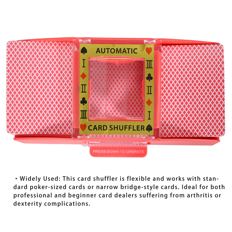 WYZworks Black/Red Casino 2 Deck Automatic Playing Card Shuffler - Battery Operated Electric for Blackjack and Poker Playing Card Games (1-2 Deck, Cards and Battery not Included) Red - BeesActive Australia