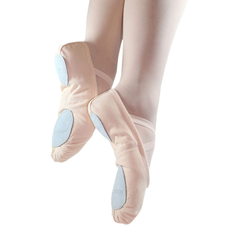 Danzcue Adult Split Sole Canvas Ballet Slipper 3.5 Pink - BeesActive Australia