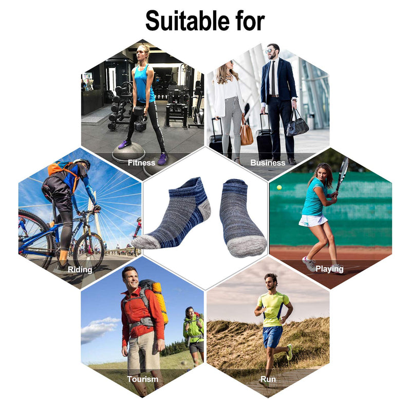 Mens Ankle Socks Cotton Athletic Sock Moisture Wicking Sports Socks Non-Slip Breathable Running Socks for Men (5 Pairs) Multicoloured Socks Large - BeesActive Australia