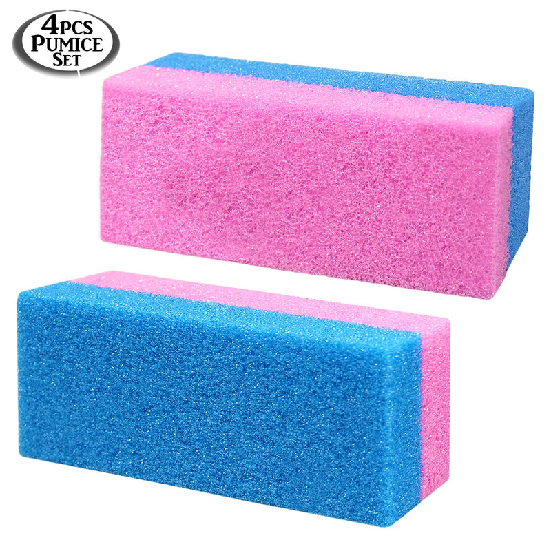 Pumice Bar 4 Pcs Set | Dual Sided Extra Coarse | Exfoliating Foot File | Heel & Feet Scrubber Pumice Sponge | Foot Pad Buffer Callus Remover | Synthetic Pumice Stone for Dry Skin Pedicure |By Anapoliz - BeesActive Australia