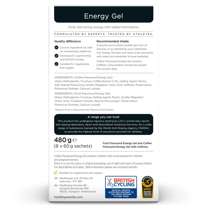British Cycling Energy Gels | 25g Dual Source Fast Acting Carbs | 3 Electrolytes- Sodium, Potassium & Calcium | Vegan (Mixed Box) Mixed Box - BeesActive Australia
