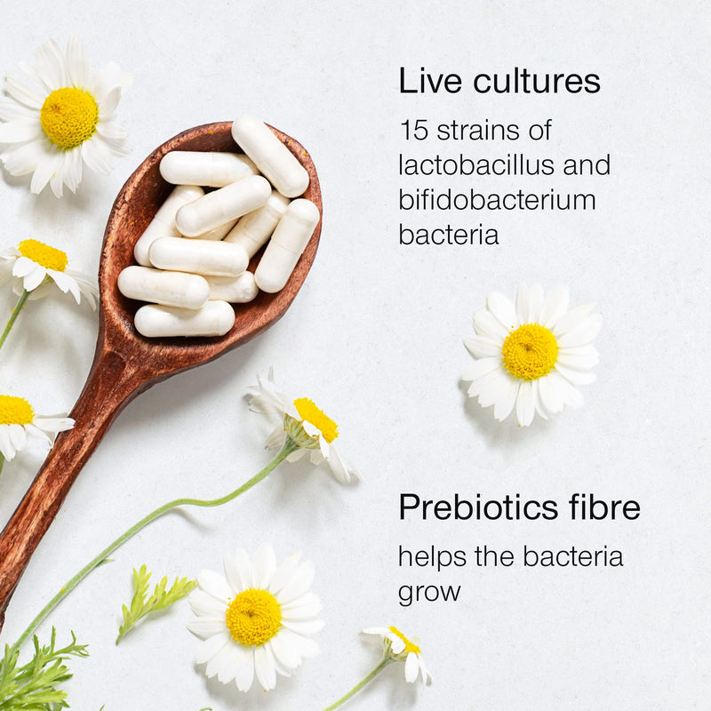 Probiotics Complex 50 Billion CFU - Bio Cultures Probiotics for Gut Health - Vegan Probiotic Supplements for Women Men Adults - 60 Acid-Resistant Capsules - 15 Strains with Prebiotics & Acidophilus - BeesActive Australia