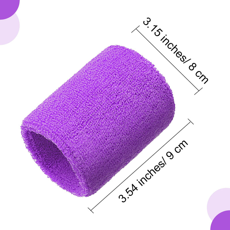 6 Pieces Wrist Sweatbands Sports Wristbands for Football Basketball, Running Athletic Sports Light Purple - BeesActive Australia