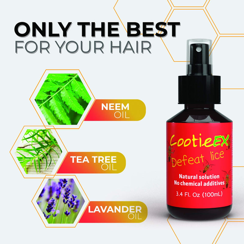 CootieEx Head Lice Treatments with Lavender Oil for Hair - Natural Nit Treatment - Prevent Head Lice Infestations: Anti Nits Head Lice Treatment - Alternative to Nit Shampoo & Head Lice Shampoo, 100ml - BeesActive Australia