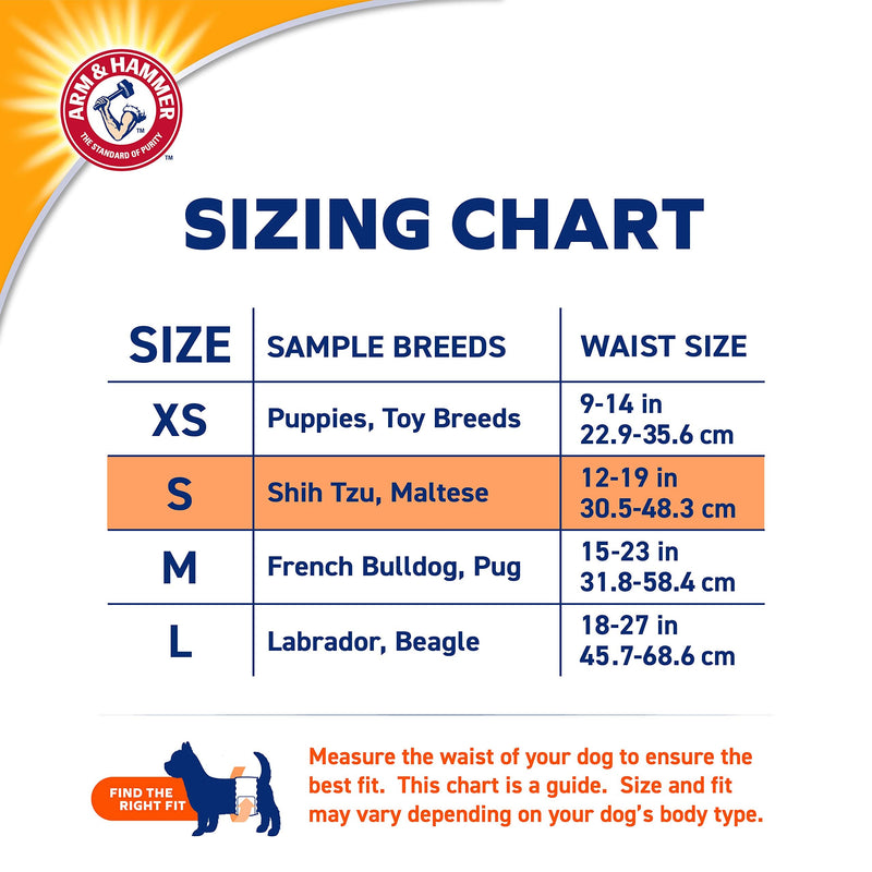 Arm & Hammer for Pets Dog Diapers, 12 Count-Ultra-Absorbent, Adjustable Dog Diapers with Leak-Proof Protection and Wetness Indicator-Male and Female Dog Wraps, Diapers for Pets from Arm and Hammer Male Small - 12 Count - BeesActive Australia