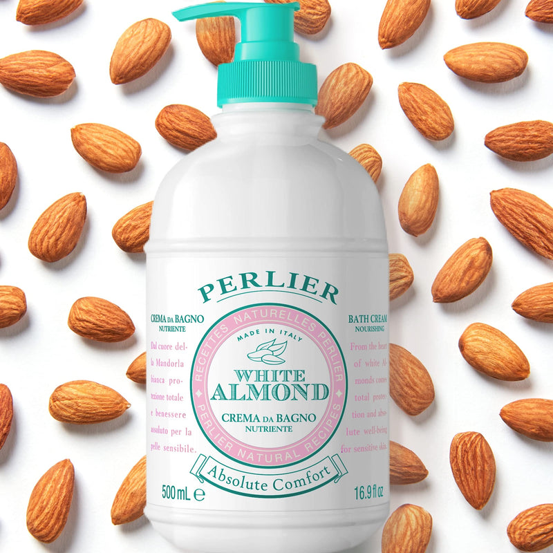 Perlier White Almond Shower & Bath Cream - Nourishing & Soothing Luxury Bath Cream Made With Almond Oil For Deep Moisturization And Hydration (16.9 Fluid Oz.) - BeesActive Australia