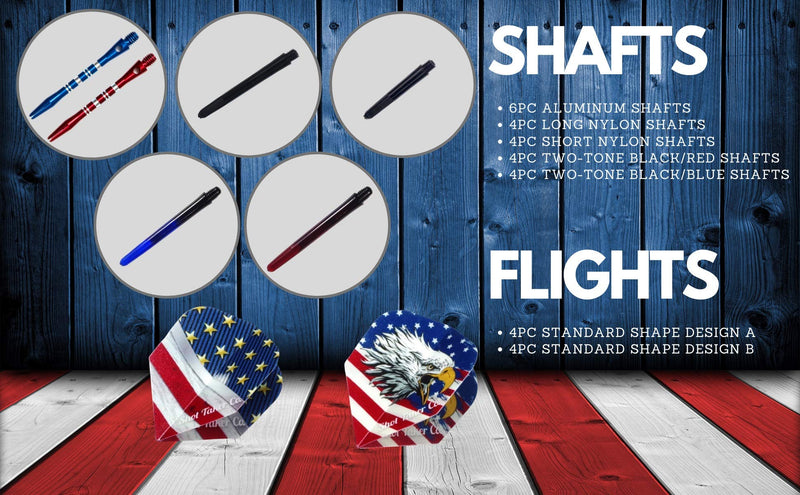 SHOT TAKER CO. EST. 2017 Steel Tip Darts Set - Professional Darts Steel Tip for Dartboard - Includes Brass Barrels + Plastic & Aluminum Shafts + Rubber O'Rings + Flights + Darts Sharpener + Wrench 22g- USA -STC10420 - BeesActive Australia