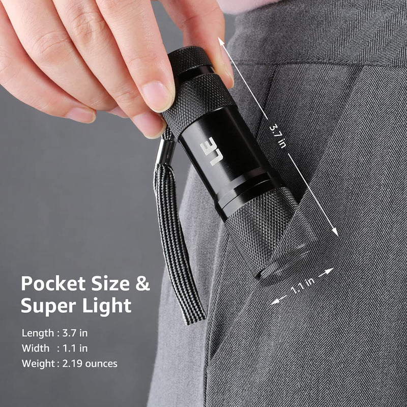 LE Black Light Flashlight, Small UV Lights 395nm, Portable Ultraviolet Light Detector for Invisible Ink Pens, Dog Cat Pet Urine Stain, AAA Batteries Included 1 - BeesActive Australia