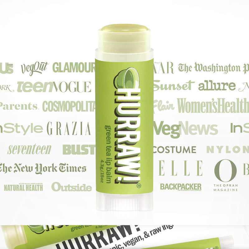 Hurraw! Green Tea Lip Balm, 2 Pack: Organic, Certified Vegan, Cruelty and Gluten Free. Non-GMO, 100% Natural Ingredients. Bee, Shea, Soy and Palm Free. Made in USA - BeesActive Australia