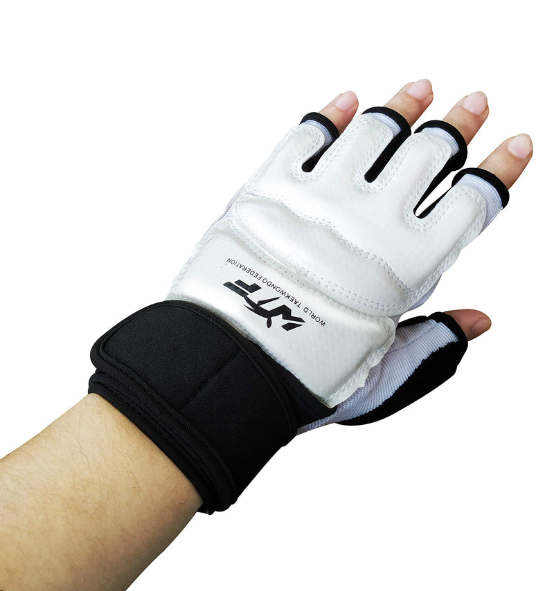 [AUSTRALIA] - Kickboxing Gloves Punch Bag Muay Thai Boxing Training Fingerless Gloves for Men Women Children White X-Small 