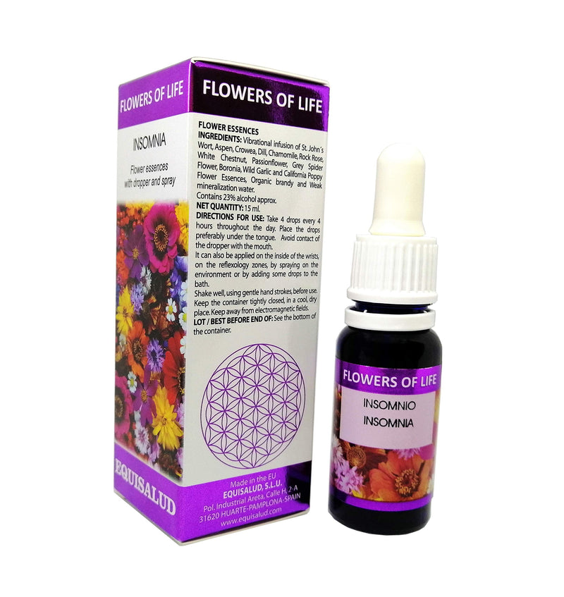 Flowers of Life - Insomnia - Certified Organic Natural Flower Remedy 15ml Dropper and Spray - BeesActive Australia