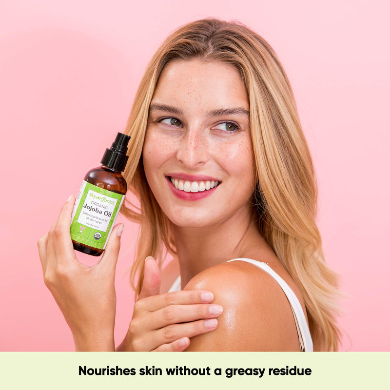 Organic Jojoba Oil by Sky Organics (4 fl oz) USDA Organic 100% Pure and Cold-pressed Unrefined Jojoba Oil for Oily and Dry Skin Hair and Nails Balancing Face Oil Non-Greasy Moisturizer - BeesActive Australia