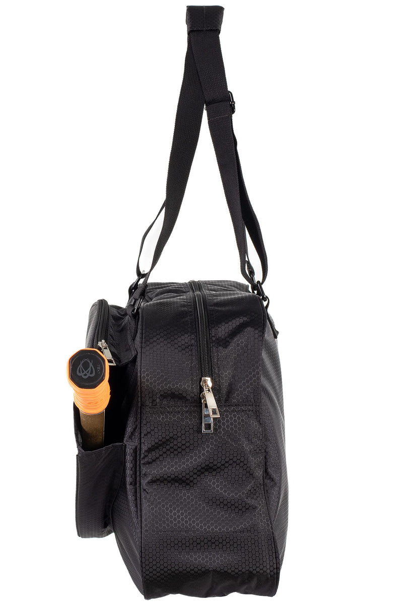 Thorza Pickleball Bag with Front Paddle Pocket, Large Mesh Pockets for Water Bottles and Gear, Storage for Clothes and Sports Equipment, Long Shoulder Sling, Classic Black, Men and Women - BeesActive Australia