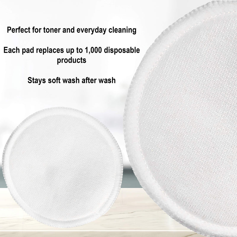 LUVAUNA Reusable Makeup Remover Pads (7pc. Black, 7pc. White) with Natural Loofah Facial Pads (2pc.), and XL Laundry Bag, Soft and Plush, All Skin Types, Eco-Friendly - BeesActive Australia