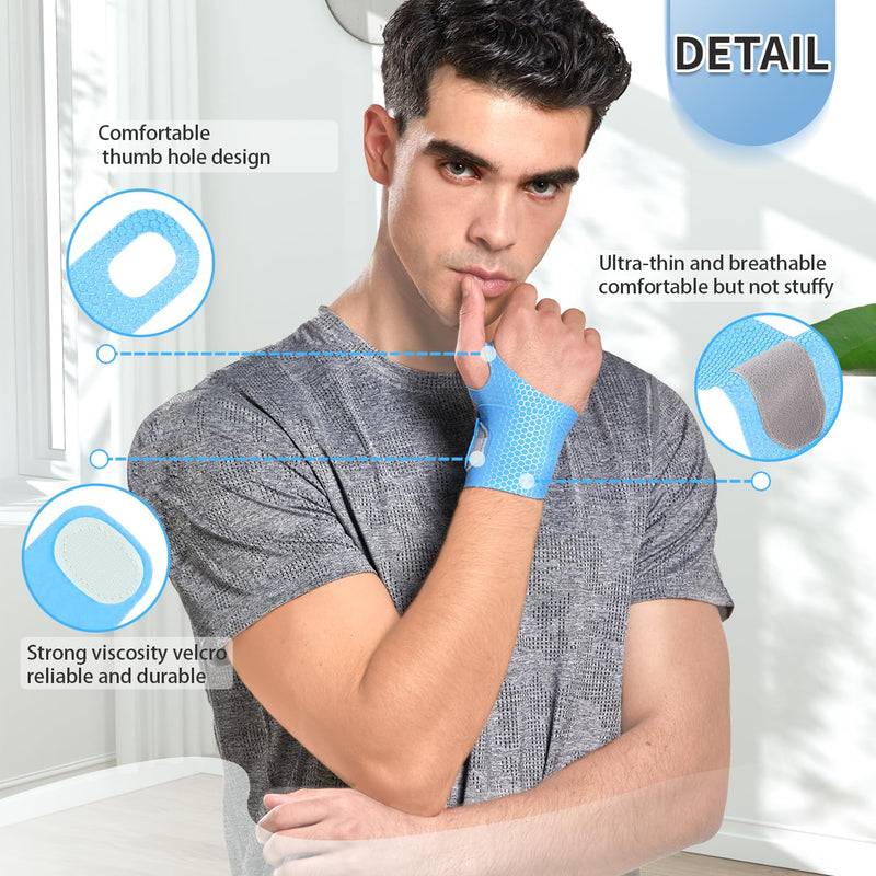 Ultra Thin Wrist Brace Support for Carpal Tunnel, Breathable Wrist Band Adjustable velcro straps for Wrist Wraps, Stabilizer for Tendonitis, Arthrits Pain Relieving Black 1 Piece One piece - BeesActive Australia