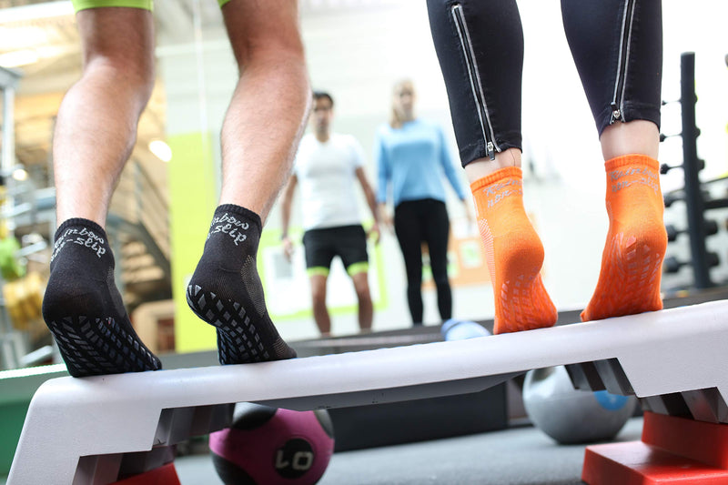 Rainbow Socks Women Men Cotton Non Slip Grip ABS Sport Socks 36-38 2 X Black - BeesActive Australia
