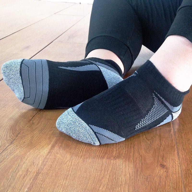 [AUSTRALIA] - AKOENY Women's Athletic Low Cut Running Socks (6 Pairs) Shoe Size: 6-9 Black 
