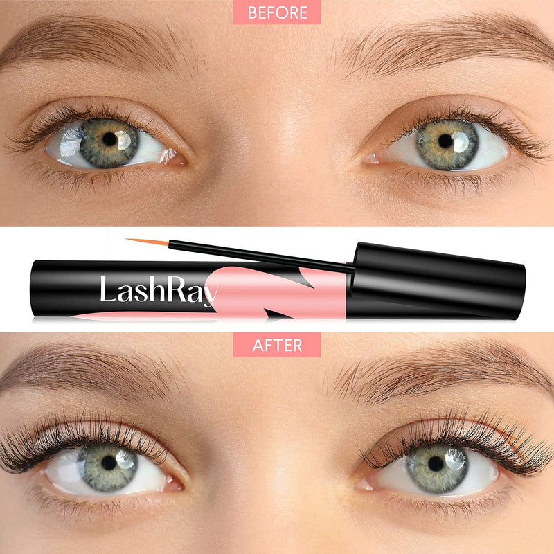 LashRay Eyelash Growth Serum and Eyebrow Enhancer, Lash boost Serum for Longer, Stronger, Healthier, Fuller, Thicker Lashes & Brows (3ML) Pink, 0.11 Fl Oz Black - BeesActive Australia