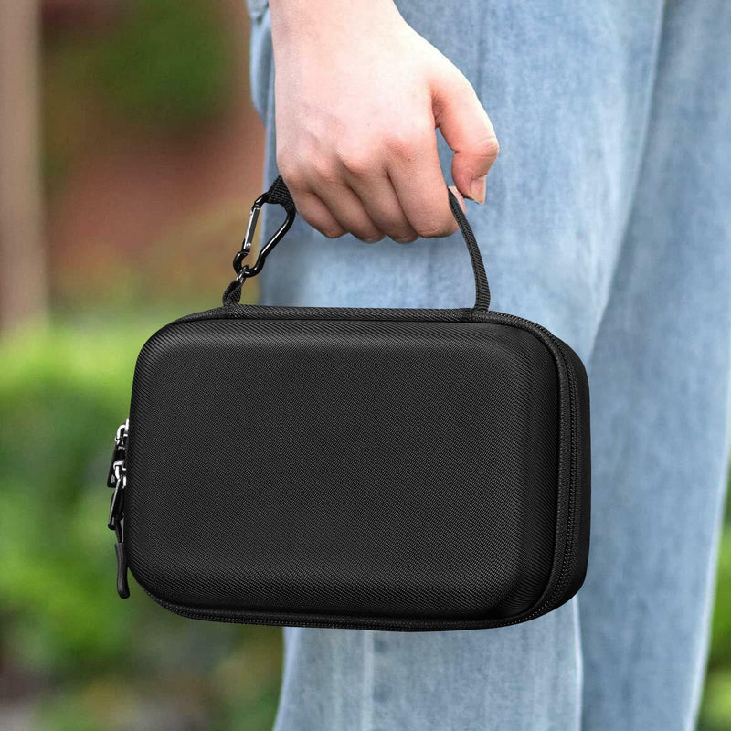 MEDMAX Hard Shell Case for Asthma Inhaler, Protective Portable Shockproof Anti-Scratch Medicine Travel Carrying Case with Clip and Handle Strap Compatible with Chamber Inhaler Spacer Masks, (Black) Black - BeesActive Australia